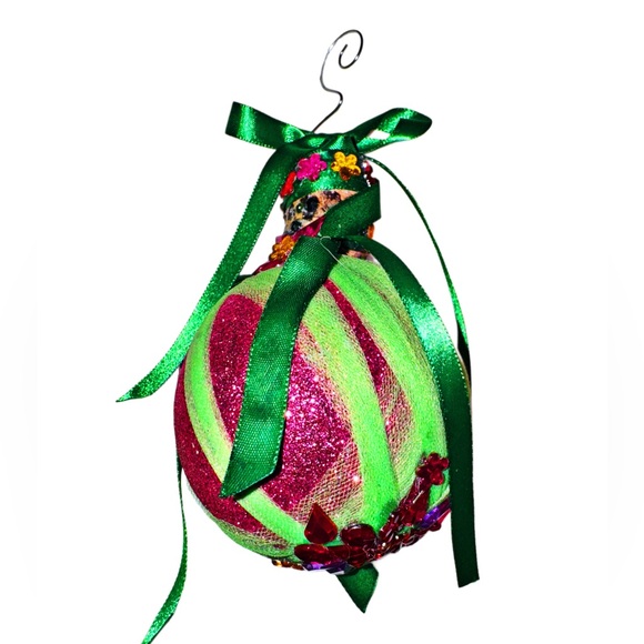 Merry & Lime Retro Jewel Adorned Christmas Tree Ornament - Picture 10 of 15